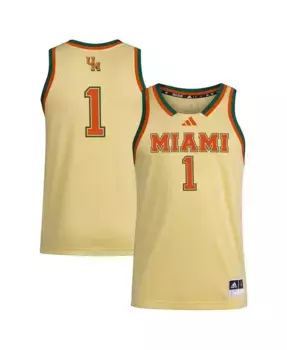 Мужская баскетбольная майка Miami Hurricanes Swingman #1 adidas, желтый