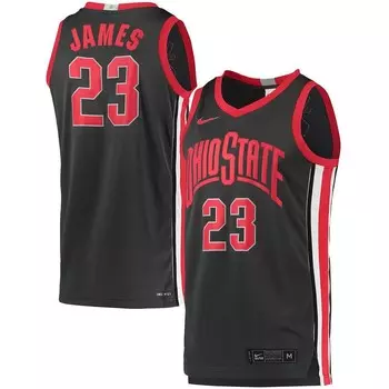 Мужская баскетбольная майка Nike LeBron James Charcoal Ohio State Buckeyes Limited, цвет Osu Charco