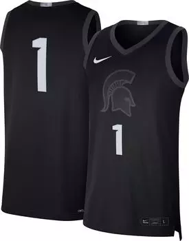 Мужская баскетбольная майка Nike Michigan State Spartans #1 Black Limited