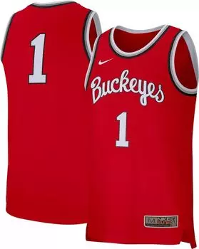 Мужская баскетбольная майка Nike Ohio State Buckeyes #1 Scarlet Replica Retro