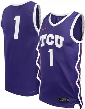 Мужская баскетбольная майка Nike TCU Horned Frogs #1 фиолетового цвета
