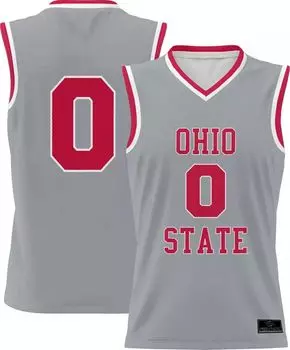 Мужская баскетбольная майка Prosphere Ohio State Buckeyes #0 из альтернативного материала, полностью сублимированная, серая