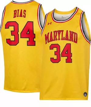 Мужская баскетбольная майка Under Armour Maryland Terrapins Len Bias #34, золотая копия