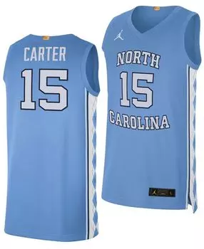Мужская баскетбольная майка vince carter north carolina tar heels limited Nike, светло-синий
