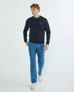 Мужская базовая флисовая куртка с длинным рукавом и небольшим логотипом Belstaff, темно-синий