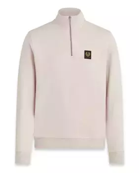 Мужская базовая флисовая рубашка с небольшим логотипом и молнией до половины Belstaff, бежевый