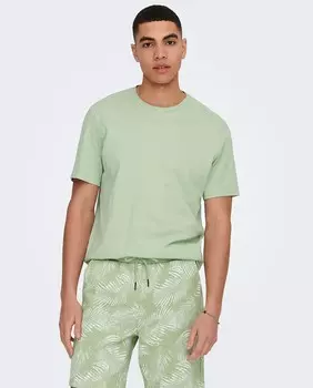 Мужская базовая футболка с коротким рукавом Only & Sons, зеленый