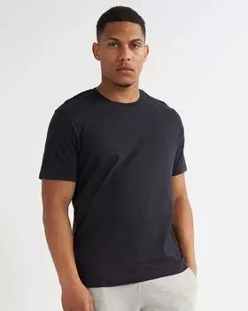Мужская базовая футболка с круглым вырезом из 100% хлопка премиум-класса BCI Alse Studio, темно-синий