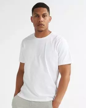 Мужская базовая футболка с круглым вырезом из 100% хлопка премиум-класса BCI Alse Studio, белый