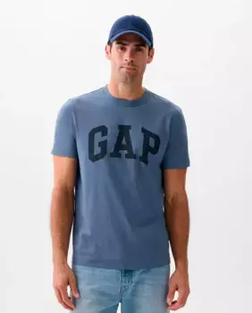 Мужская базовая футболка с логотипом бренда Gap, синий