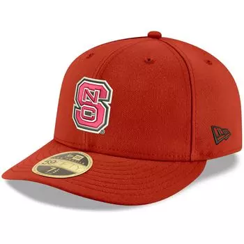 Мужская базовая низкопрофильная шляпа New Era Red NC State Wolfpack 59FIFTY