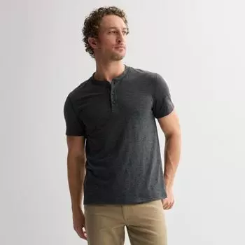 Мужская базовая полосатая футболка с коротким рукавом Henley Sonoma Goods For Life, цвет black stripe