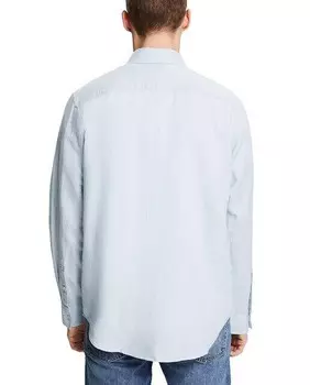 Мужская базовая рубашка обычного кроя из льна Esprit, светло-синий