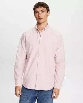 Мужская базовая рубашка-оксфорд из хлопка Esprit, розовый