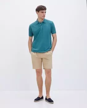 Мужская базовая рубашка-поло из пике с короткими рукавами Emidio Tucci, зеленый