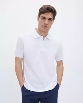 Мужская базовая рубашка-поло из пике с короткими рукавами Emidio Tucci, белый