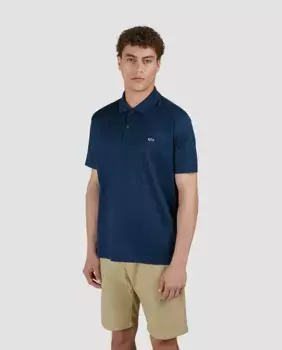 Мужская базовая рубашка-поло с короткими рукавами и логотипом на груди Paul & Shark, тёмно-синий