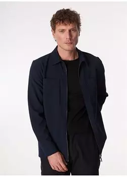 Мужская базовая рубашка темно-синего цвета F4SM-GML 10 Fabrika, темно-синий