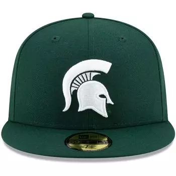 Мужская базовая шляпа с логотипом New Era Green Michigan State Spartans Primary Team 59FIFTY