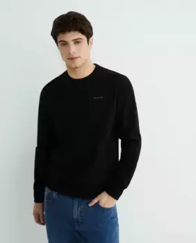 Мужская базовая толстовка с длинными рукавами и логотипом Belstaff, черный