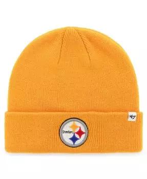 Мужская базовая вязаная шапка '47 Gold Pittsburgh Steelers среднего размера с манжетами '47 Brand