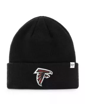 Мужская базовая вязаная шапка с манжетами '47 Black Atlanta Falcons Primary '47 Brand, черный