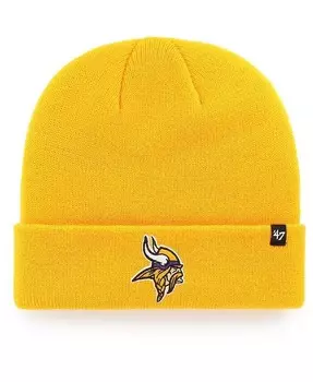 Мужская базовая вязаная шапка с манжетами золотого цвета Minnesota Vikings Secondary '47 Brand, золотой