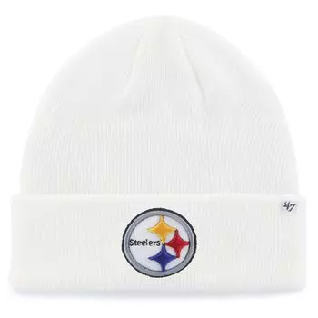 Мужская базовая вязаная шапка среднего размера '47 Pittsburgh Steelers белого цвета с манжетами