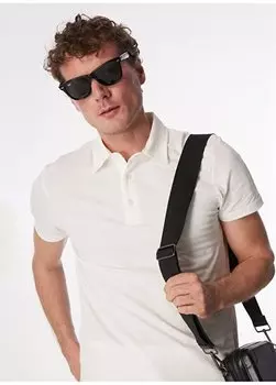 Мужская базовая жаккардовая футболка-поло Off White F4SM-TST 0728 Fabrika