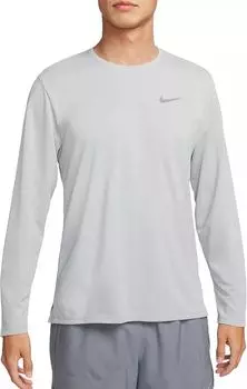Мужская беговая футболка с длинными рукавами Nike Dri-FIT UV Miler, серый