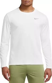 Мужская беговая футболка с длинными рукавами Nike Dri-FIT UV Miler, белый