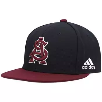 Мужская бейсбольная бейсболка adidas Black/Maroon Arizona State Sun Devils On-Field