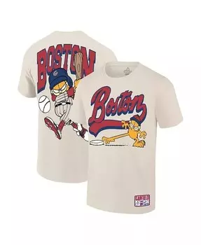 Мужская бейсбольная футболка кремового цвета Garfield Boston Ripple Junction, белый