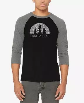 Мужская бейсбольная футболка реглан с рукавом 3/4 Nature Lover Word Art LA Pop Art, мультиколор