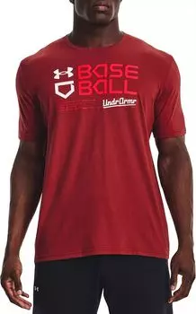 Мужская бейсбольная футболка с короткими рукавами Under Armour, красный