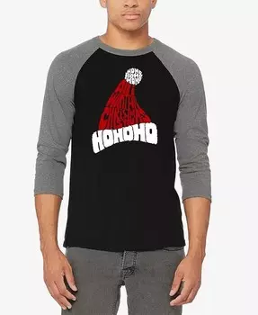 Мужская бейсбольная футболка с надписью «All I Want for Christmas Is You» в стиле реглан LA Pop Art, мультиколор