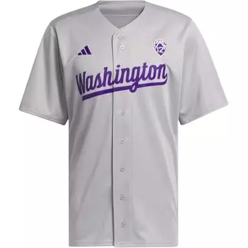 Мужская бейсбольная куртка Washington Baseball серый фиолетовый Adidas