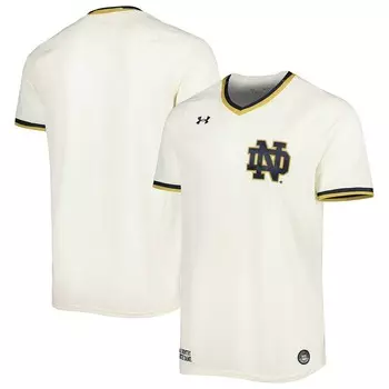 Мужская бейсбольная майка Under Armour кремового цвета Notre Dame Fighting Irish Replica, цвет Ntd Beige