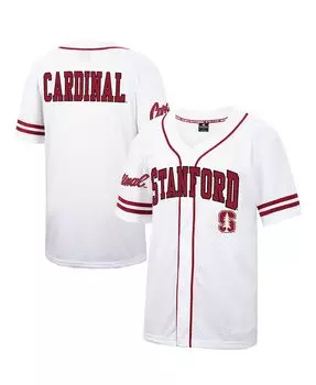 Мужская бейсбольная майка white and cardinal stanford cardinal free spirited Colosseum, мульти