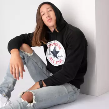Мужская бейсбольная толстовка с нашивкой Converse Chuck Taylor, черный