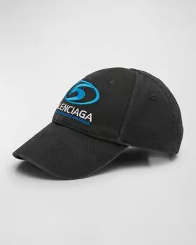 Мужская бейсболка для серферов с вышивкой Balenciaga, цвет 1001 Washed Black