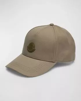 Мужская бейсболка из габардина с кожаной нашивкой Moncler, цвет Dark Green