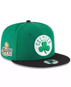 Мужская бейсболка Kelly Green/Black Boston Celtics 2024 Finals NBA Champions с боковой нашивкой 9FIFTY Snapback Hat New Era, зеленый