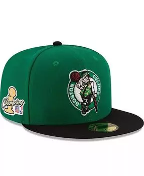 Мужская бейсболка Kelly Green/Black Boston Celtics 2024 Finals NBA Champions 59FIFTY Облегающая шляпа New Era, зеленый