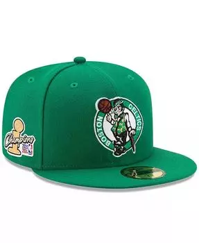 Мужская бейсболка Kelly Green Boston Celtics 2024 Finals NBA Champions 59FIFTY New Era, зеленый