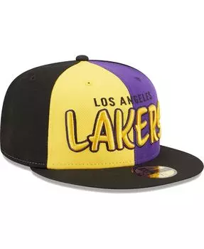 Мужская бейсболка Los Angeles Lakers Pop Front 59FIFTY черного, золотого цвета New Era