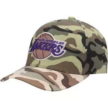 Мужская бейсболка Nba La Lakers Woodland Desert Snapback в цвете камуфляж Woodland Mitchell & Ness, цвет camo woodland