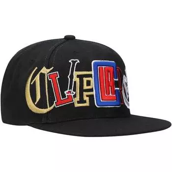 Мужская бейсболка Nba Los Angeles Clippers Hype Type Snapback черного цвета Mitchell & Ness
