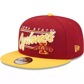 Мужская бейсболка New Era Cardinal Iowa State Cyclones Team Script 9FIFTY Snapback