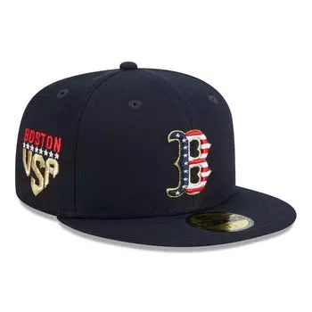 Мужская бейсболка New Era Navy Boston Red Sox, 4 июля 59FIFTY, 2023 г.